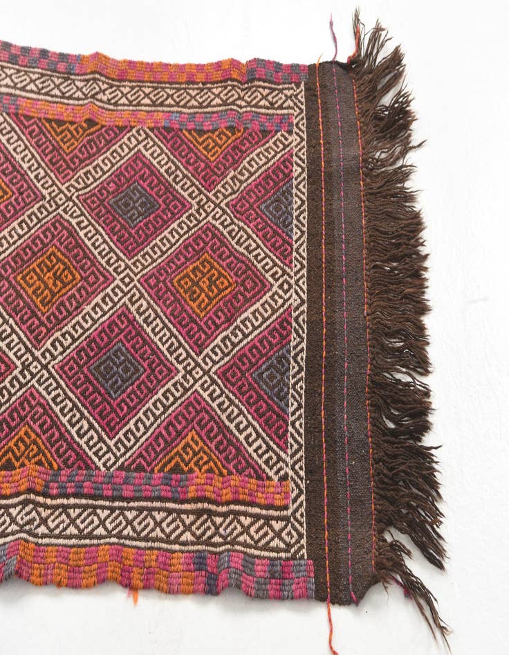 Detail image of  2' 4 x 8'  Hand Knotted Kilim Fars Persian Wool Runner Rug