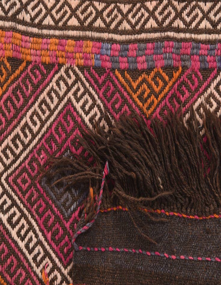 Detail image of  2' 4 x 8'  Hand Knotted Kilim Fars Persian Wool Runner Rug