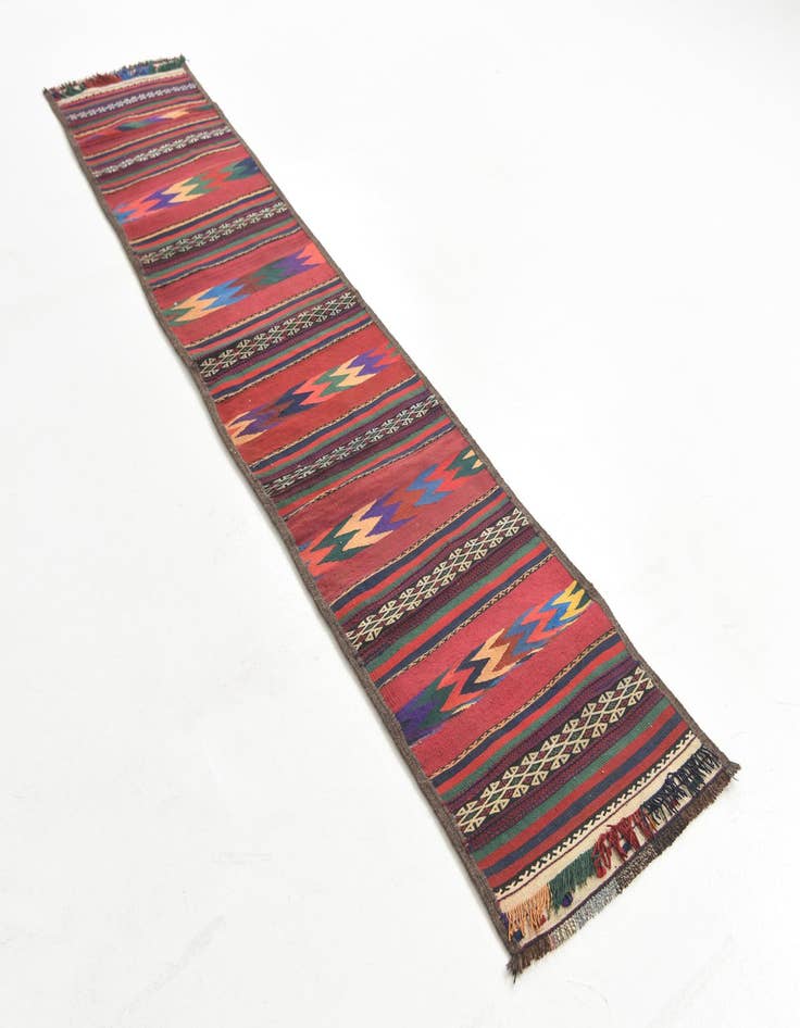 Detail image of  2' x 9' 10  Hand Knotted Kilim Fars Persian Wool Runner Rug