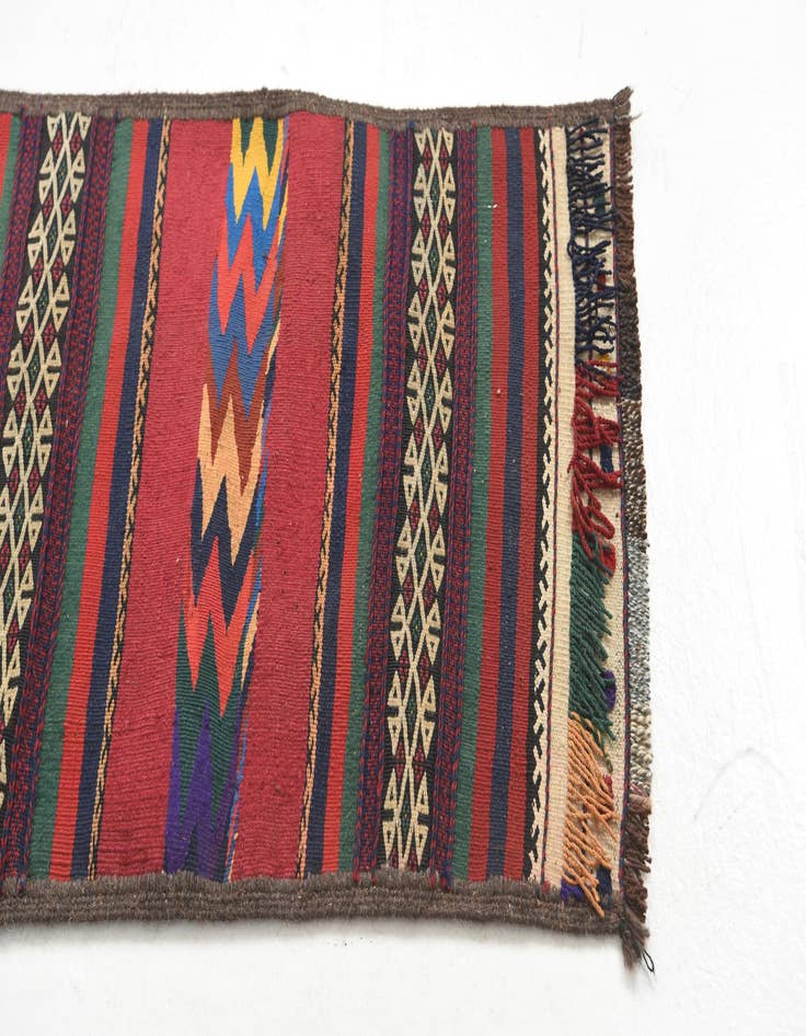 Detail image of  2' x 9' 10  Hand Knotted Kilim Fars Persian Wool Runner Rug