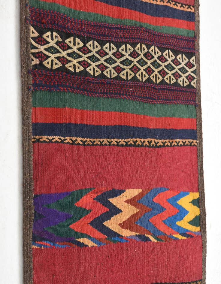 Detail image of  2' x 9' 10  Hand Knotted Kilim Fars Persian Wool Runner Rug