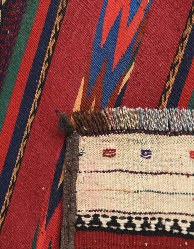 Detail image of  2' x 9' 10  Hand Knotted Kilim Fars Persian Wool Runner Rug