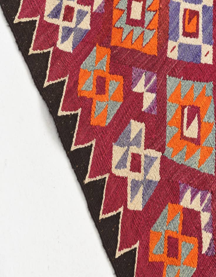 Detail image of  4' 5 x 11' 1  Hand Knotted Kilim Fars Persian Wool Runner Rug