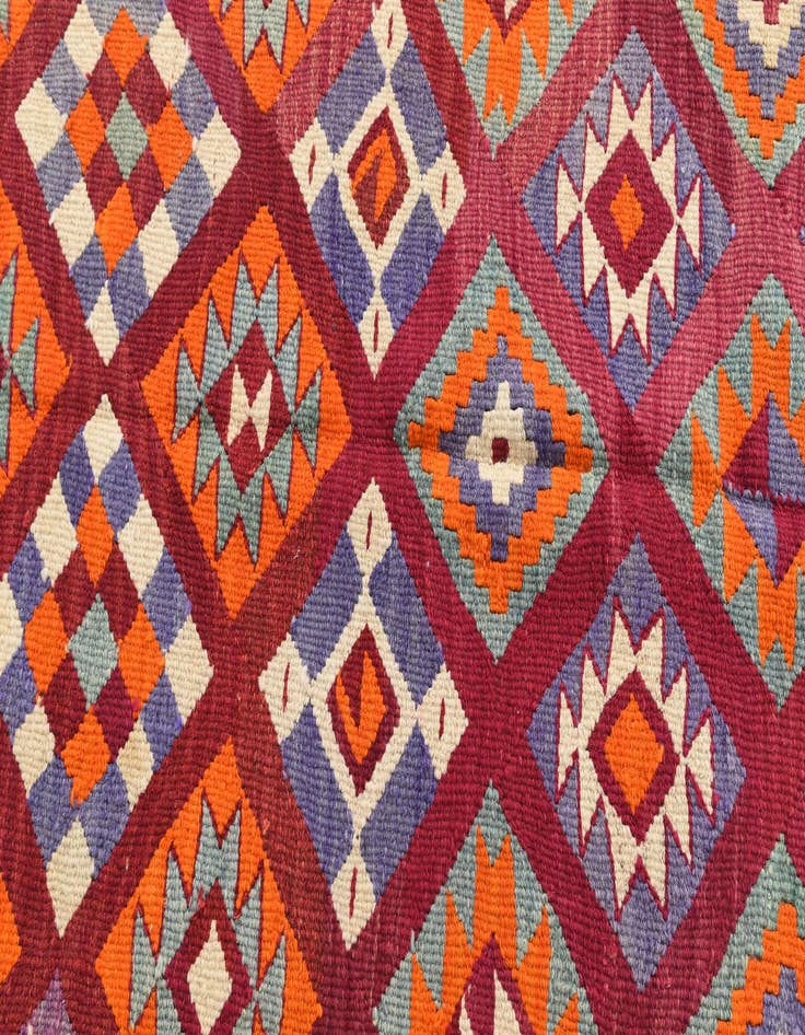 Detail image of  4' 5 x 11' 1  Hand Knotted Kilim Fars Persian Wool Runner Rug