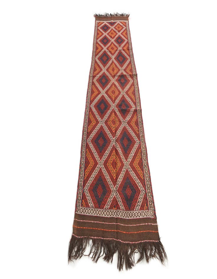 Detail image of  2' 6 x 9' 9  Hand Knotted Kilim Fars Persian Wool Runner Rug