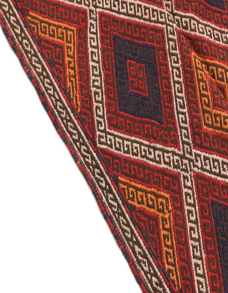 Detail image of  2' 6 x 9' 9  Hand Knotted Kilim Fars Persian Wool Runner Rug