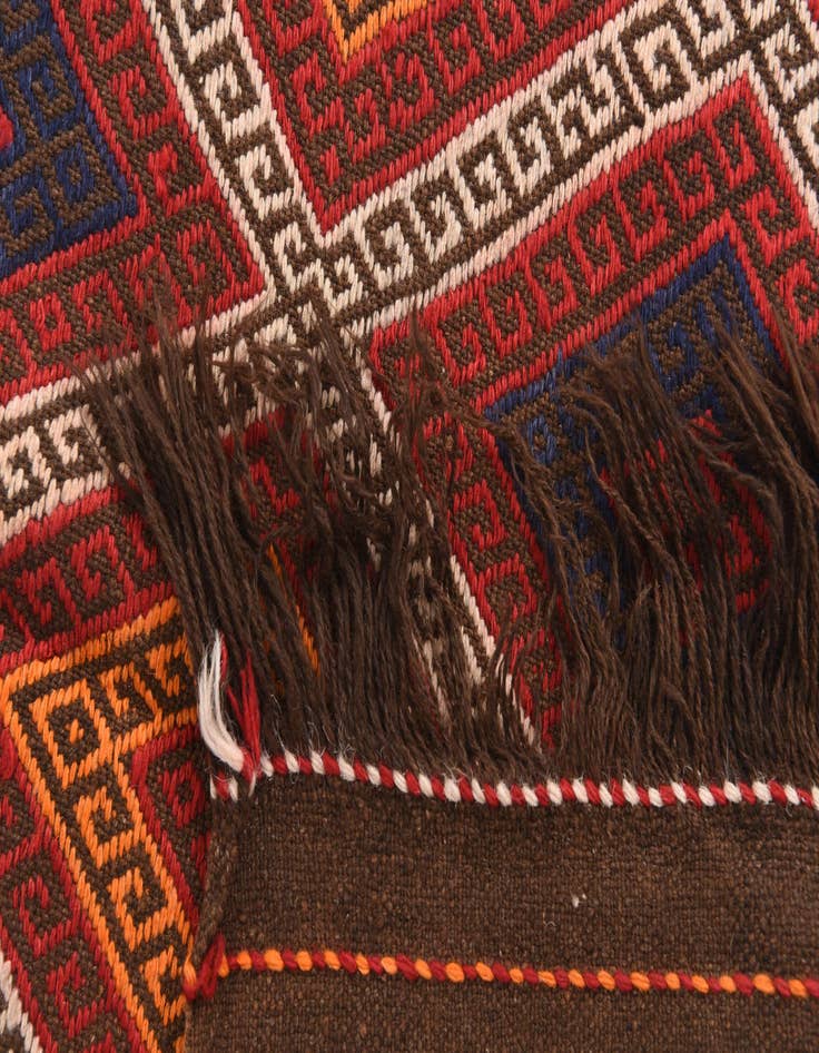 Detail image of  2' 6 x 9' 9  Hand Knotted Kilim Fars Persian Wool Runner Rug