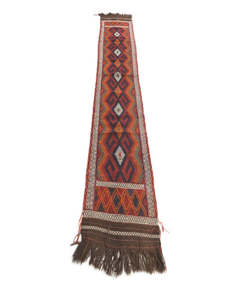 Detail image of  2' 1 x 10' 6  Hand Knotted Kilim Fars Persian Wool Runner Rug