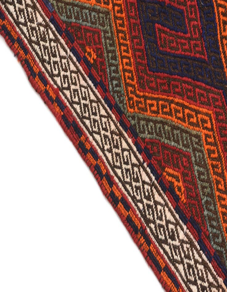Detail image of  2' 1 x 10' 6  Hand Knotted Kilim Fars Persian Wool Runner Rug