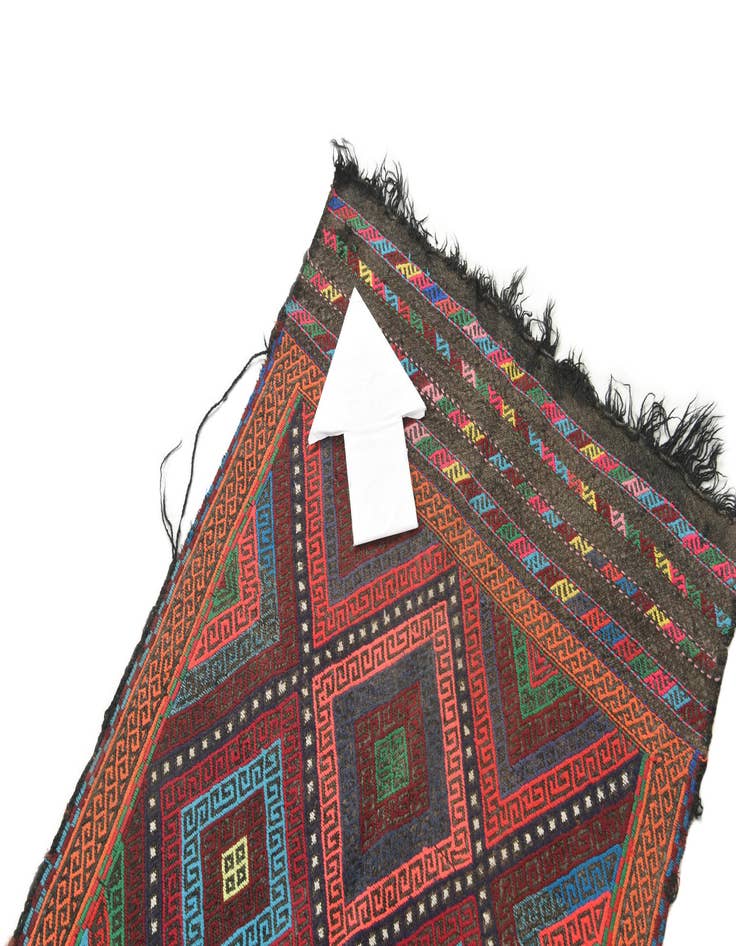 Detail image of  2' 1 x 8' 1  Hand Knotted Kilim Fars Persian Wool Runner Rug