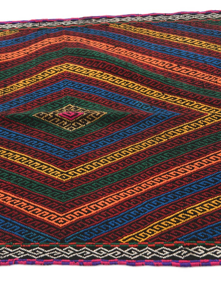 Detail image of  2' 10 x 8' 9  Hand Knotted Kilim Fars Persian Wool Runner Rug