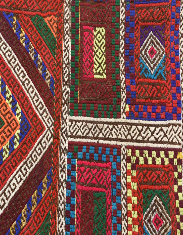 Detail image of  2' x 8'  Hand Knotted Kilim Fars Persian Wool Runner Rug