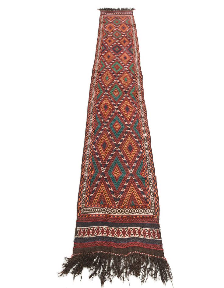 Detail image of  2' 5 x 10' 1  Hand Knotted Kilim Fars Persian Wool Runner Rug