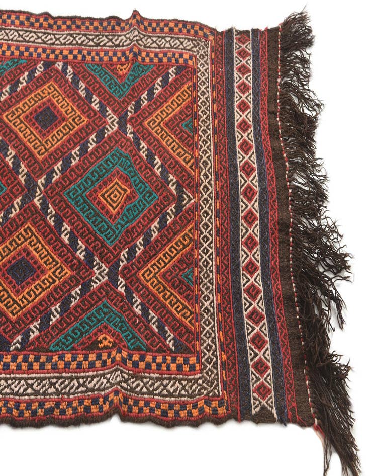 Detail image of  2' 5 x 10' 1  Hand Knotted Kilim Fars Persian Wool Runner Rug