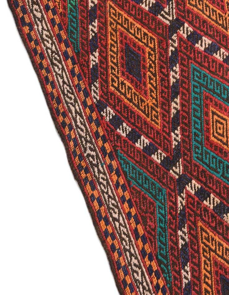 Detail image of  2' 5 x 10' 1  Hand Knotted Kilim Fars Persian Wool Runner Rug