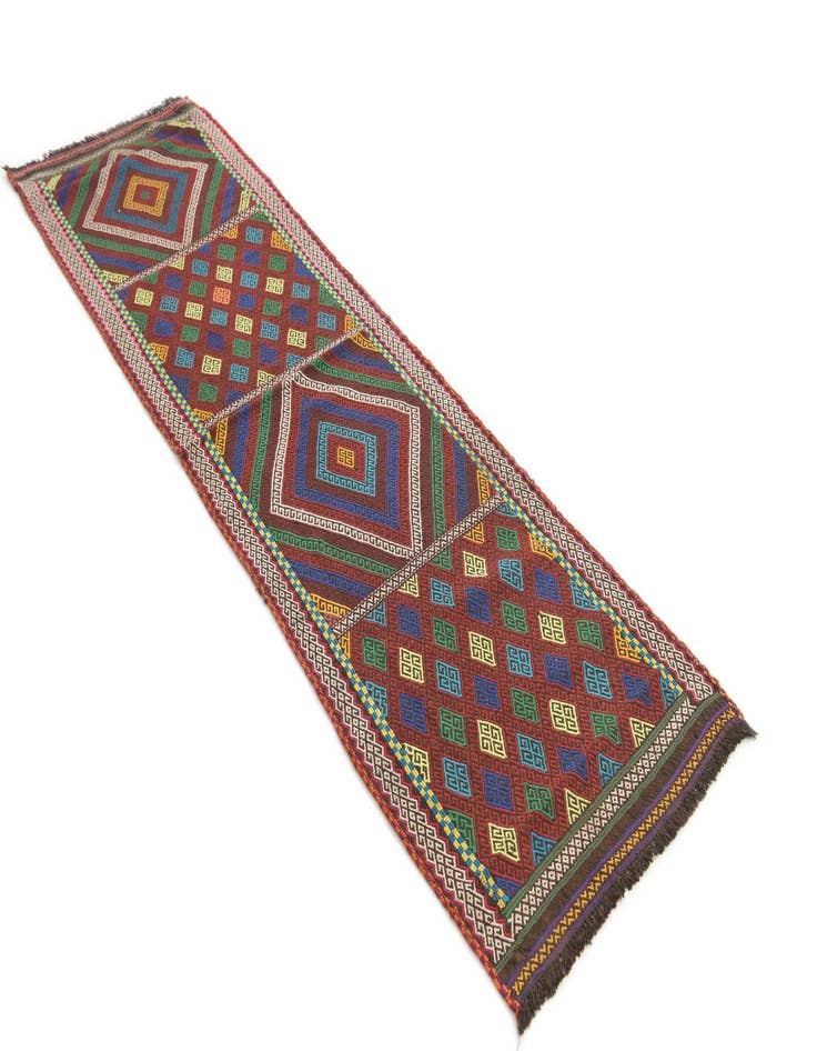 Detail image of  2' 4 x 8' 2  Hand Knotted Kilim Fars Persian Wool Runner Rug