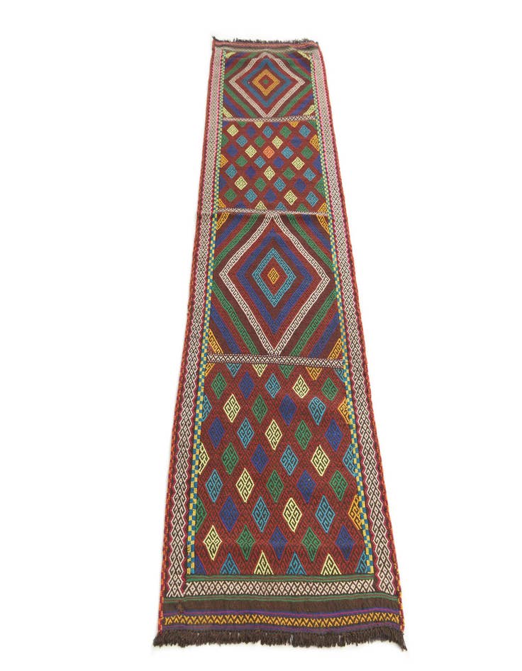 Detail image of  2' 4 x 8' 2  Hand Knotted Kilim Fars Persian Wool Runner Rug