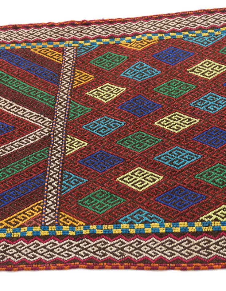 Detail image of  2' 4 x 8' 2  Hand Knotted Kilim Fars Persian Wool Runner Rug