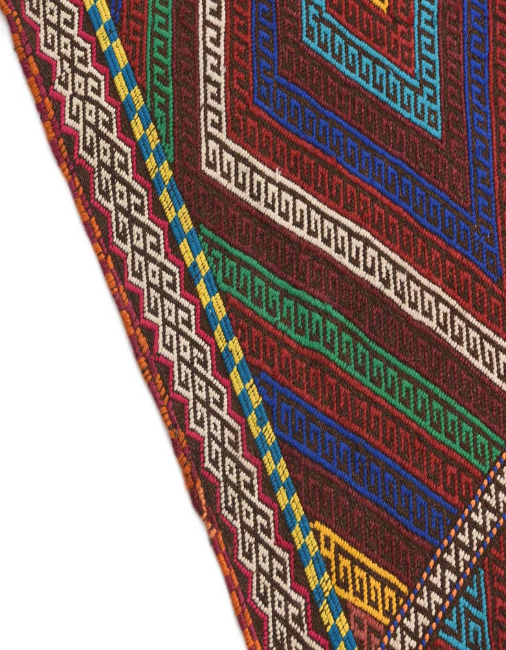 Detail image of  2' 4 x 8' 2  Hand Knotted Kilim Fars Persian Wool Runner Rug