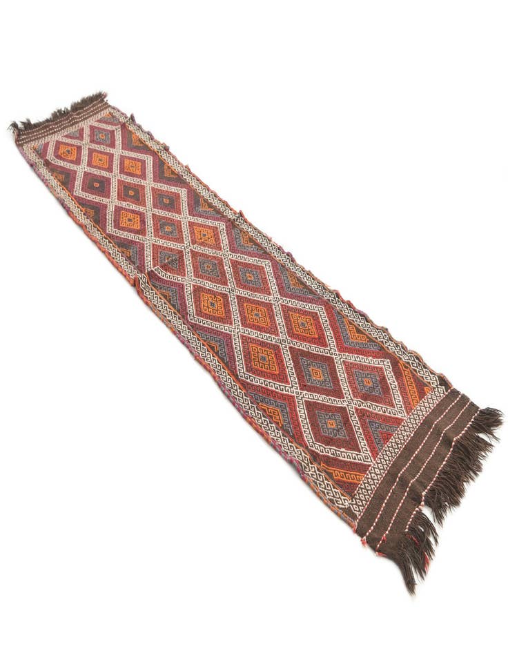 Detail image of  2' 4 x 9' 5  Hand Knotted Kilim Fars Persian Wool Runner Rug