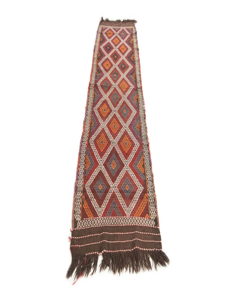 Detail image of  2' 4 x 9' 5  Hand Knotted Kilim Fars Persian Wool Runner Rug