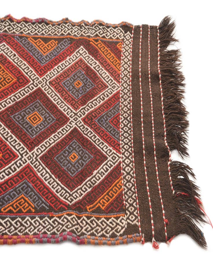 Detail image of  2' 4 x 9' 5  Hand Knotted Kilim Fars Persian Wool Runner Rug