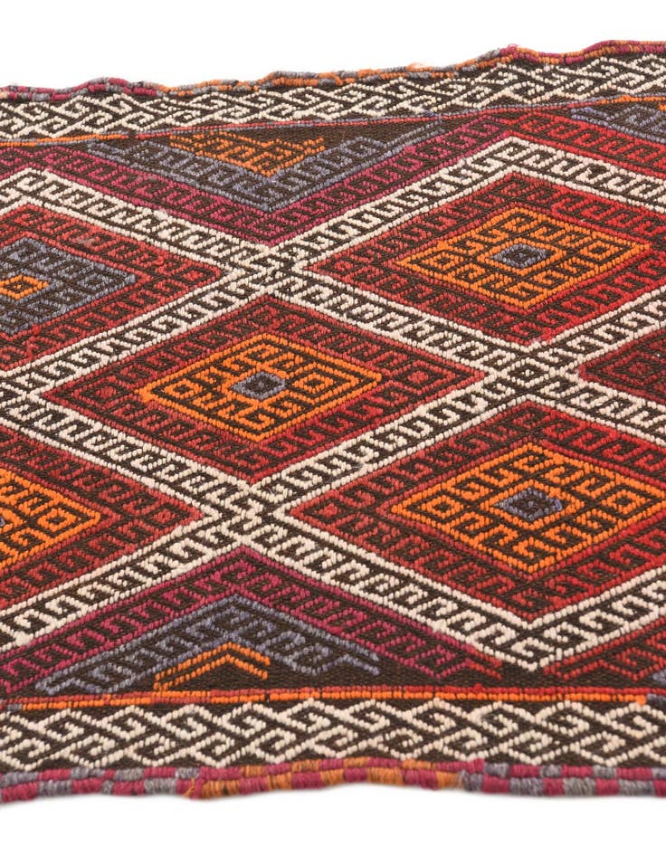 Detail image of  2' 4 x 9' 5  Hand Knotted Kilim Fars Persian Wool Runner Rug