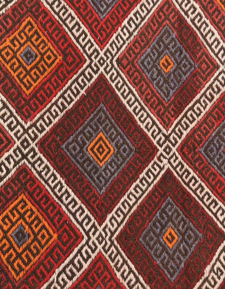 Detail image of  2' 4 x 9' 5  Hand Knotted Kilim Fars Persian Wool Runner Rug