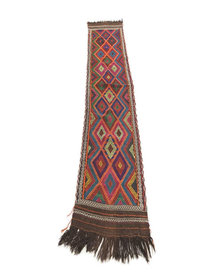 Detail image of  2' 1 x 8' 4  Hand Knotted Kilim Fars Persian Wool Runner Rug