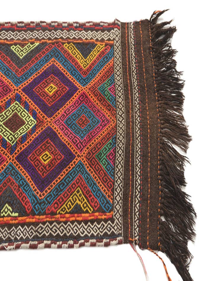 Detail image of  2' 1 x 8' 4  Hand Knotted Kilim Fars Persian Wool Runner Rug