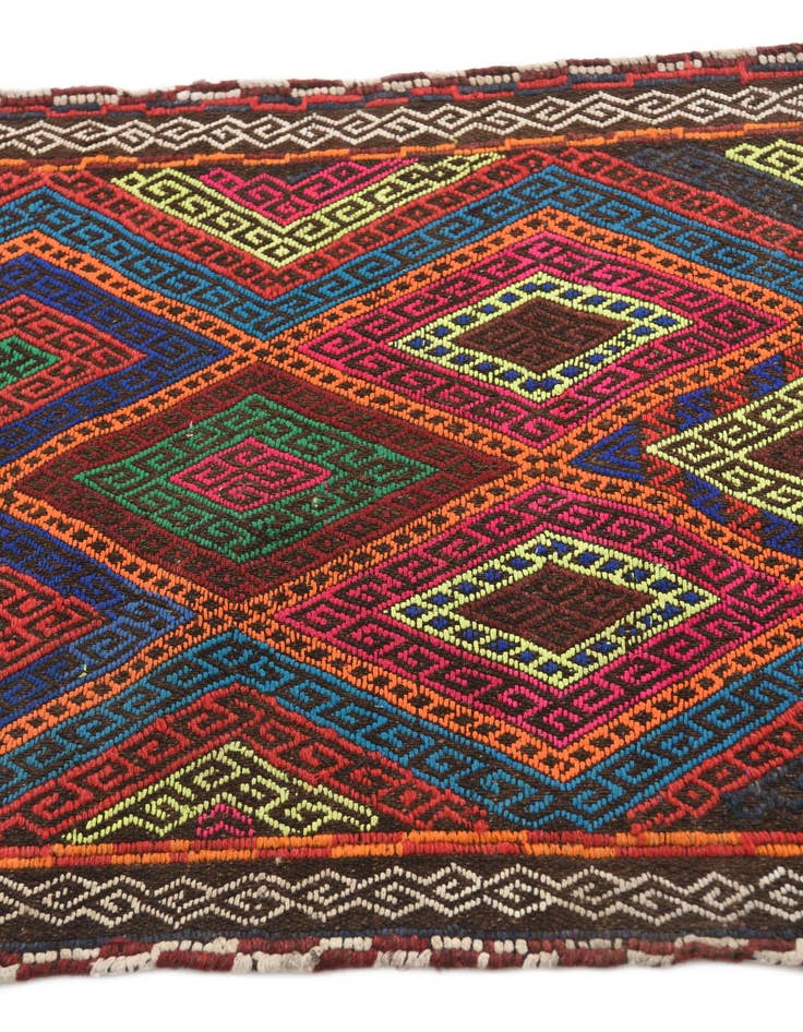 Detail image of  2' 1 x 8' 4  Hand Knotted Kilim Fars Persian Wool Runner Rug