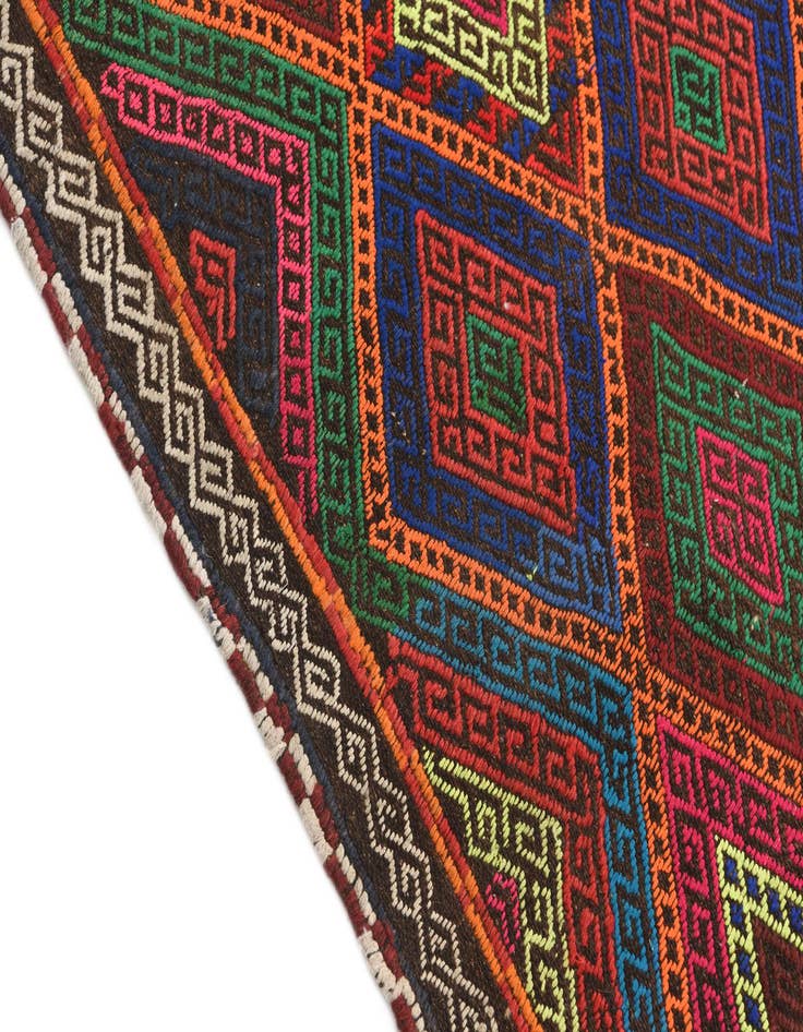 Detail image of  2' 1 x 8' 4  Hand Knotted Kilim Fars Persian Wool Runner Rug