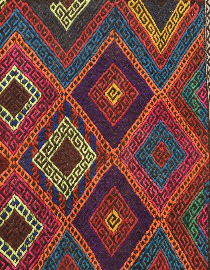 Detail image of  2' 1 x 8' 4  Hand Knotted Kilim Fars Persian Wool Runner Rug