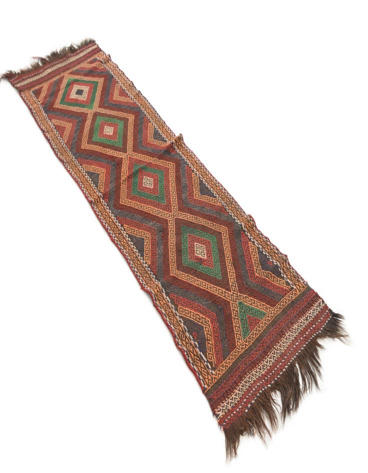 Detail image of  2' 1 x 7' 3  Hand Knotted Kilim Fars Persian Wool Runner Rug