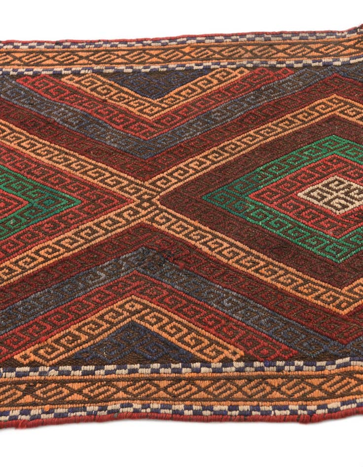 Detail image of  2' 1 x 7' 3  Hand Knotted Kilim Fars Persian Wool Runner Rug