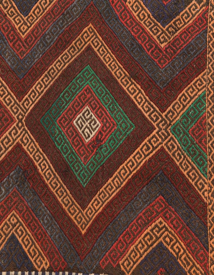 Detail image of  2' 1 x 7' 3  Hand Knotted Kilim Fars Persian Wool Runner Rug