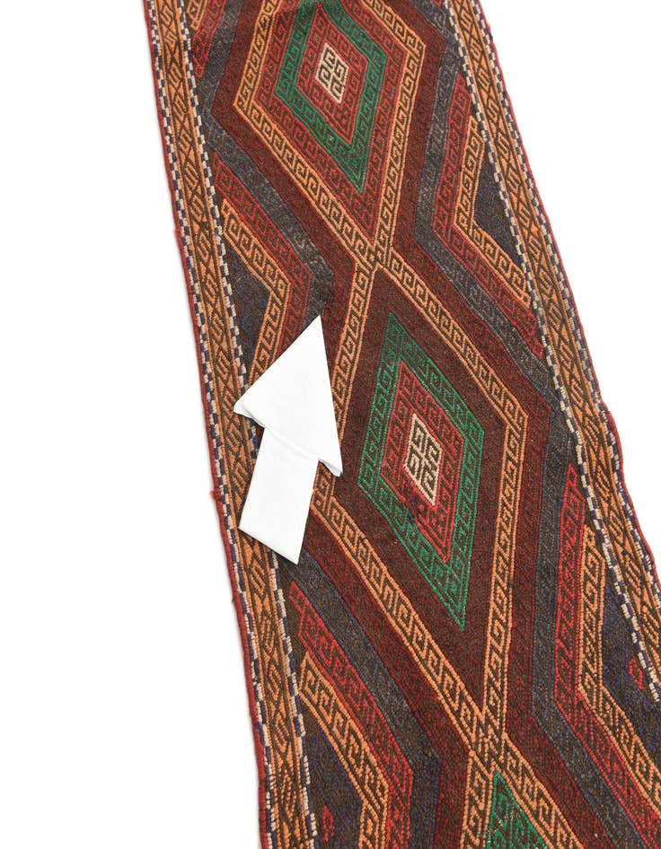 Detail image of  2' 1 x 7' 3  Hand Knotted Kilim Fars Persian Wool Runner Rug