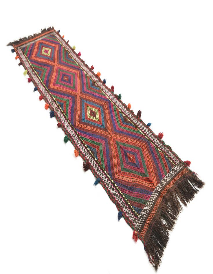 Detail image of  2' 5 x 9' 1  Hand Knotted Kilim Fars Persian Wool Runner Rug