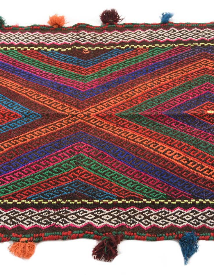 Detail image of  2' 5 x 9' 1  Hand Knotted Kilim Fars Persian Wool Runner Rug