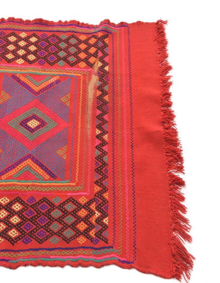 Detail image of  2' 6 x 8'  Hand Knotted Kilim Fars Persian Wool Runner Rug