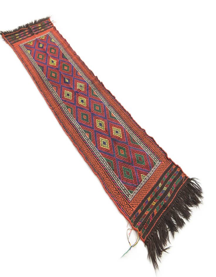 Detail image of  2' x 7' 9  Hand Knotted Kilim Fars Persian Wool Runner Rug