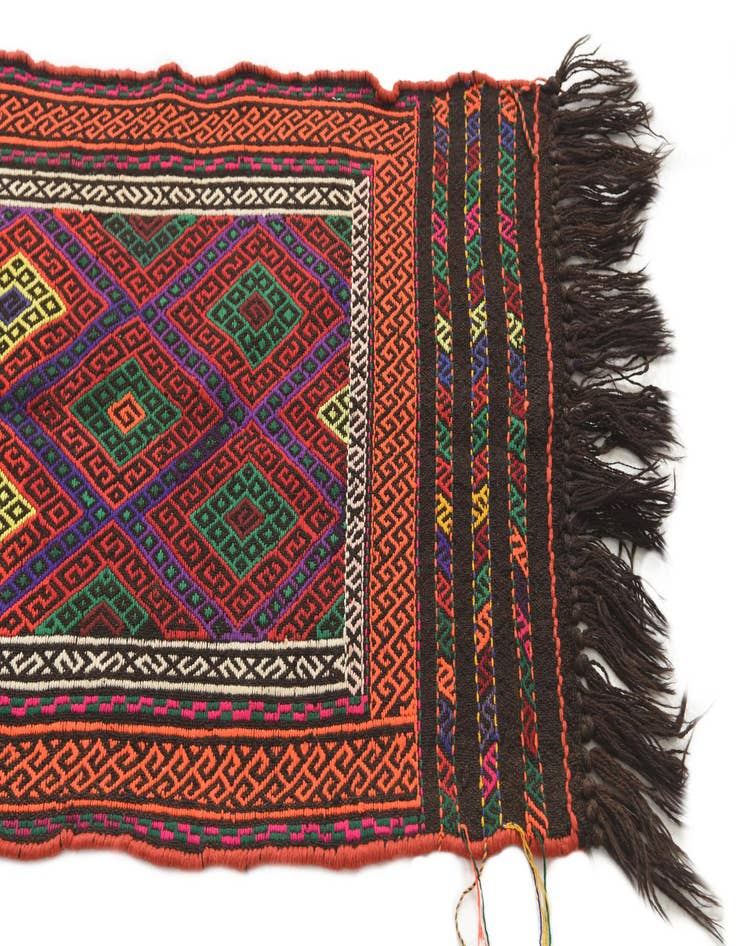 Detail image of  2' x 7' 9  Hand Knotted Kilim Fars Persian Wool Runner Rug