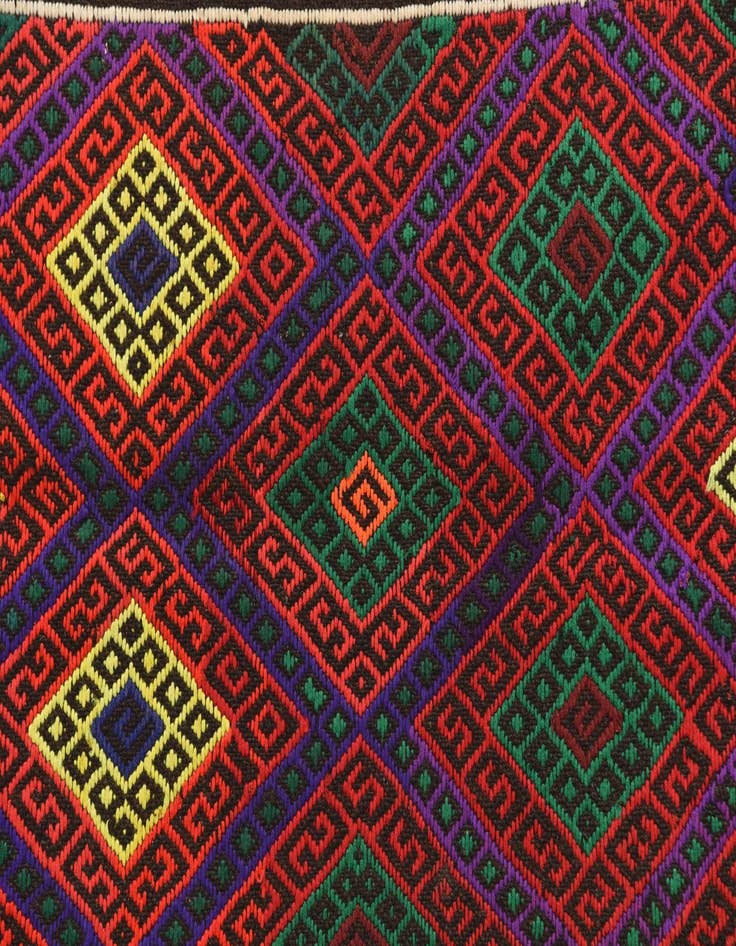 Detail image of  2' x 7' 9  Hand Knotted Kilim Fars Persian Wool Runner Rug