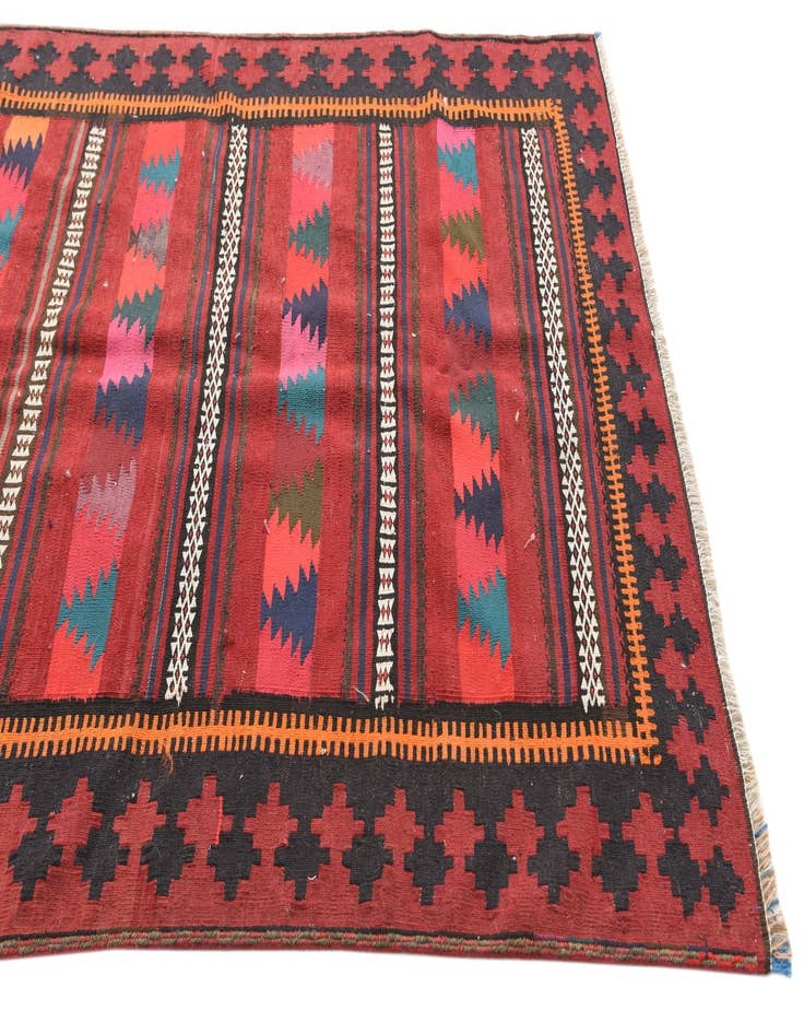 Detail image of  4' 4 x 10' 4  Hand Woven Kilim Fars Wool Runner Rug