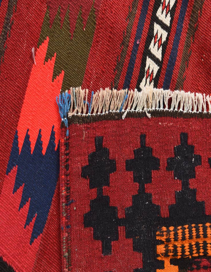 Detail image of  4' 4 x 10' 4  Hand Woven Kilim Fars Wool Runner Rug