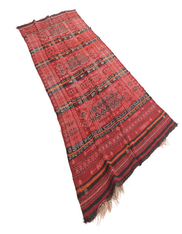 Detail image of  4' 4 x 9' 3  Hand Woven Kilim Fars Wool Runner Rug