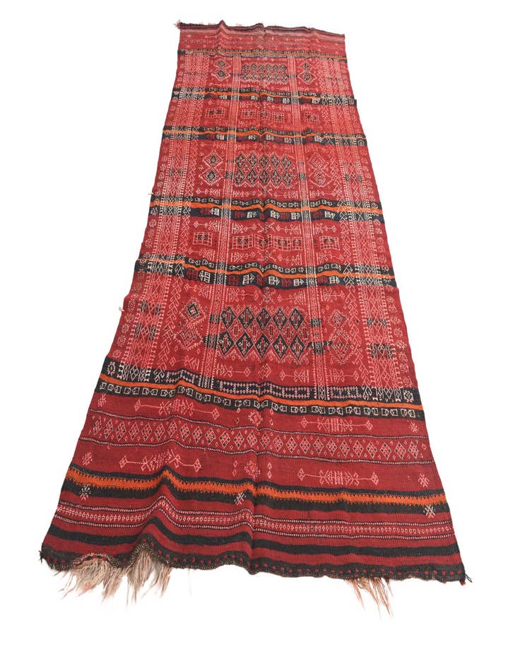 Detail image of  4' 4 x 9' 3  Hand Woven Kilim Fars Wool Runner Rug