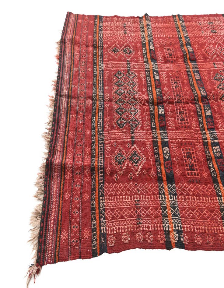 Detail image of  4' 4 x 9' 3  Hand Woven Kilim Fars Wool Runner Rug