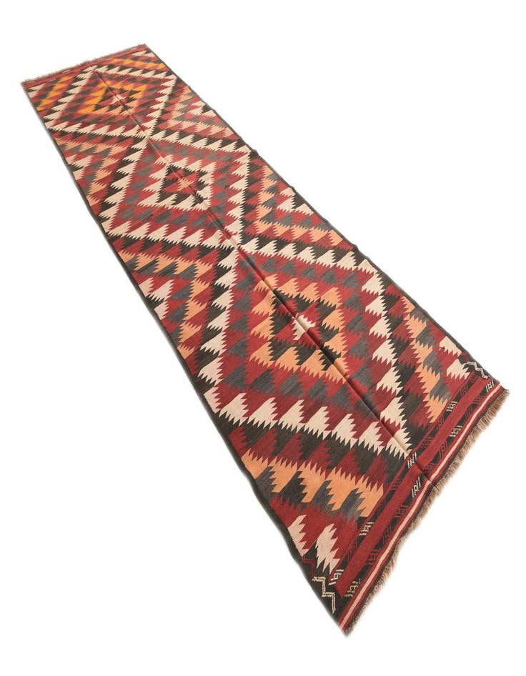 Detail image of  4' 9 x 15'  Hand Woven Kilim Fars Wool Runner Rug