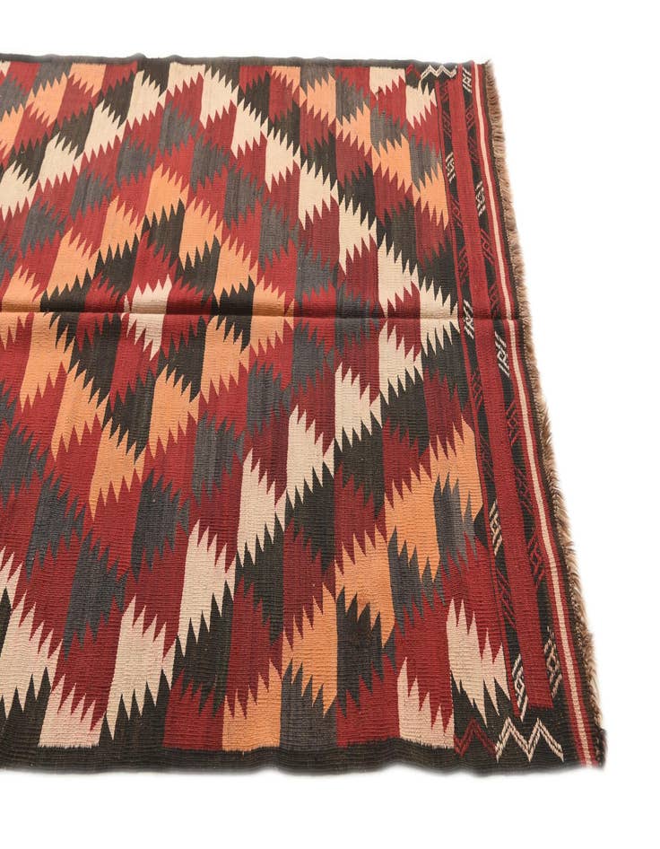 Detail image of  4' 9 x 15'  Hand Woven Kilim Fars Wool Runner Rug